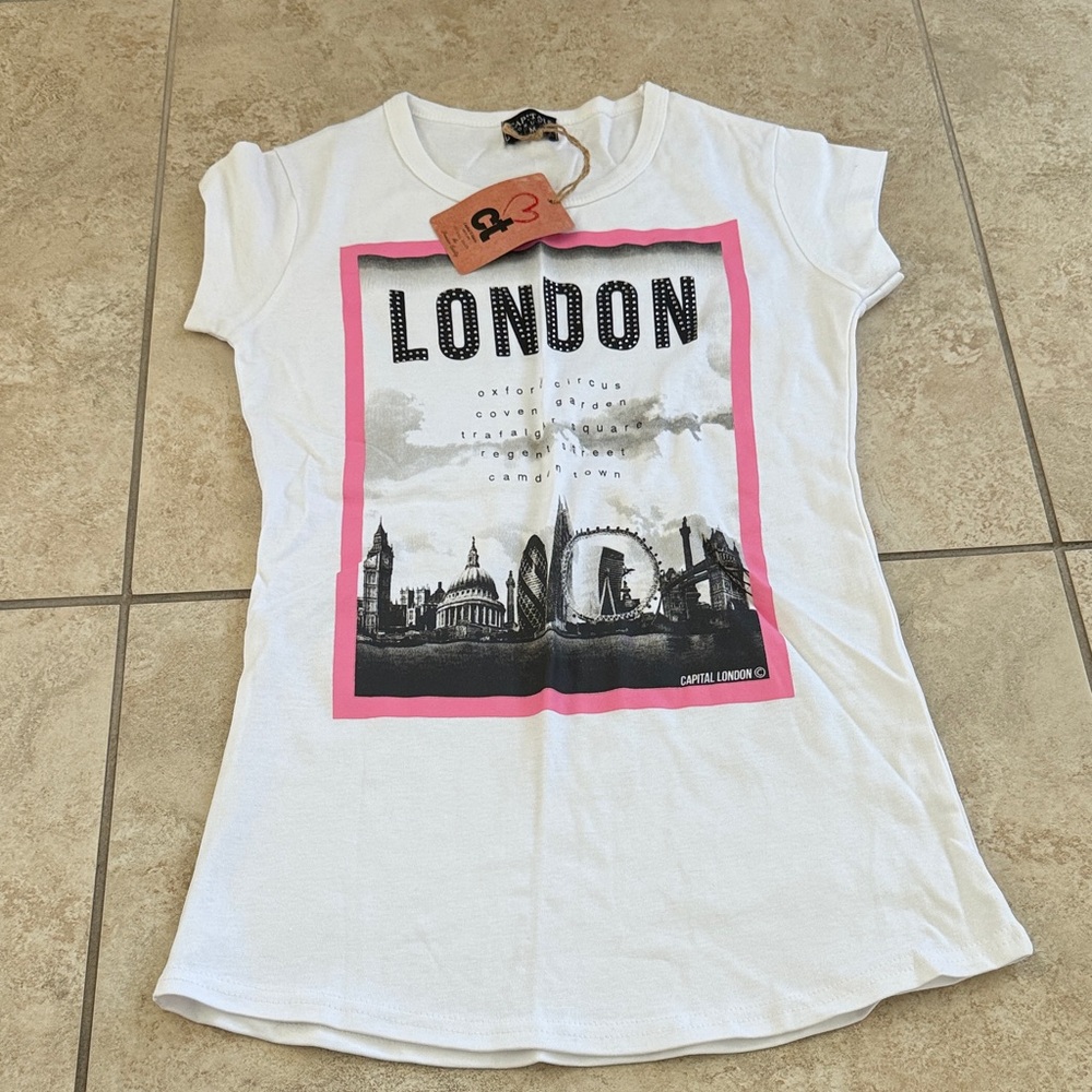 White Graphic London Tee by